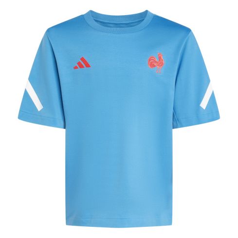 T-shirt Rugby France Enfant Bleu Ciel 2024/2025 - Adidas