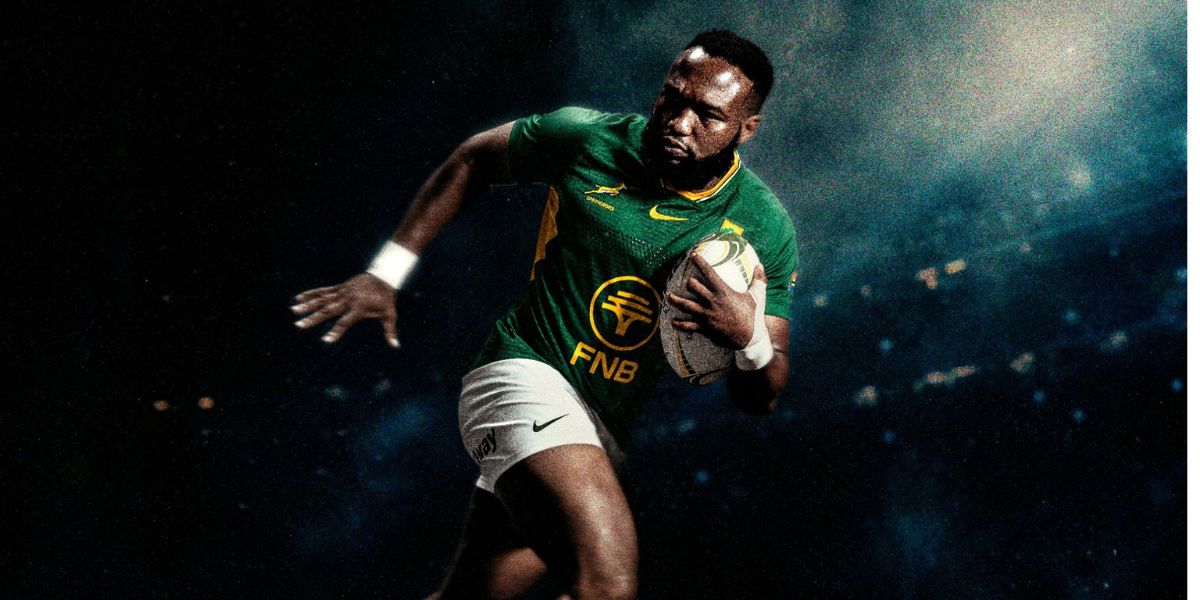 Maillot Springboks Nike 2026 The Greatest Rivalry vert et or, face et dos