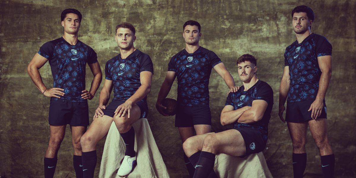 Maillot extérieur Aviron Bayonnais 2026-2027 Nike bleu nuit avec motif Eguzkilore