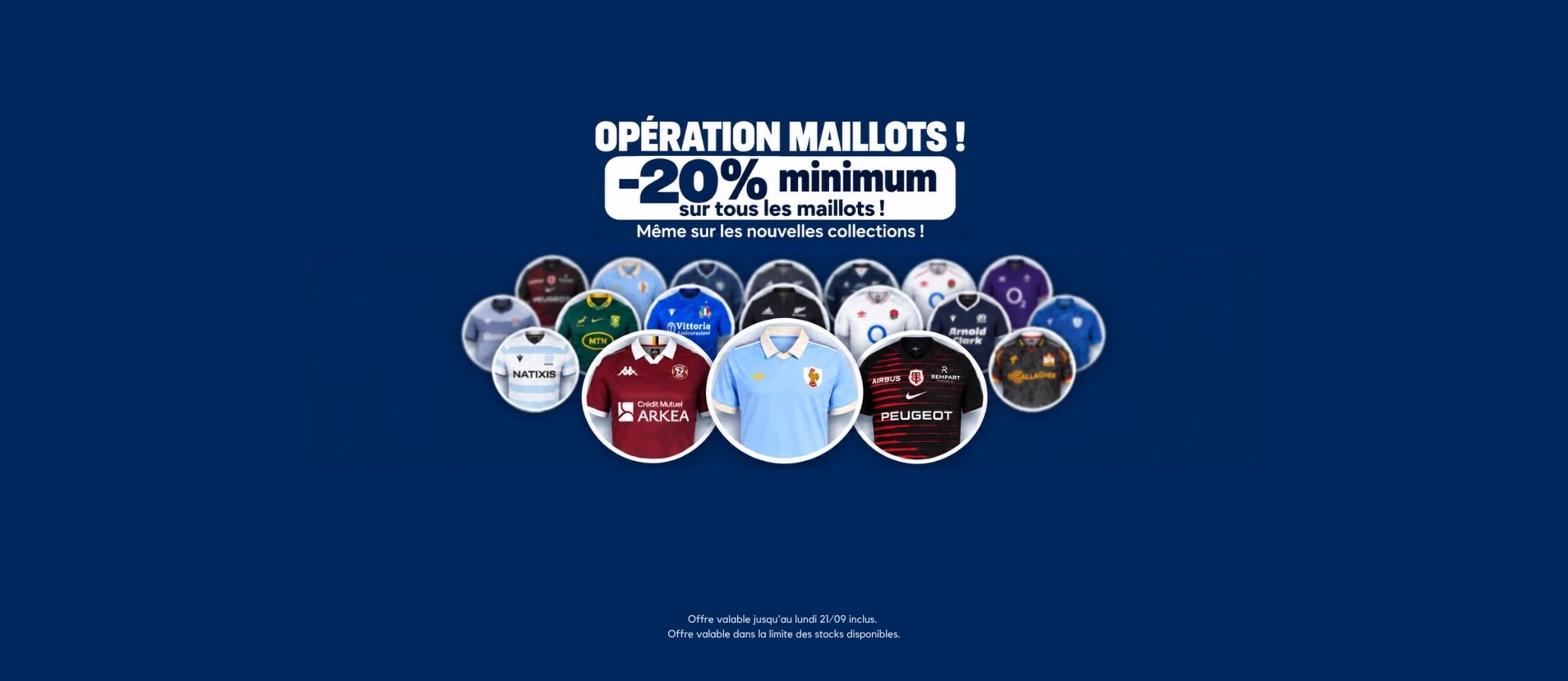 -20% minimum sur les maillots de rugby