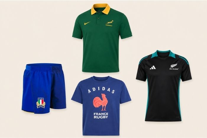 Sélection été rugby : t-shirts, polos, shorts et training